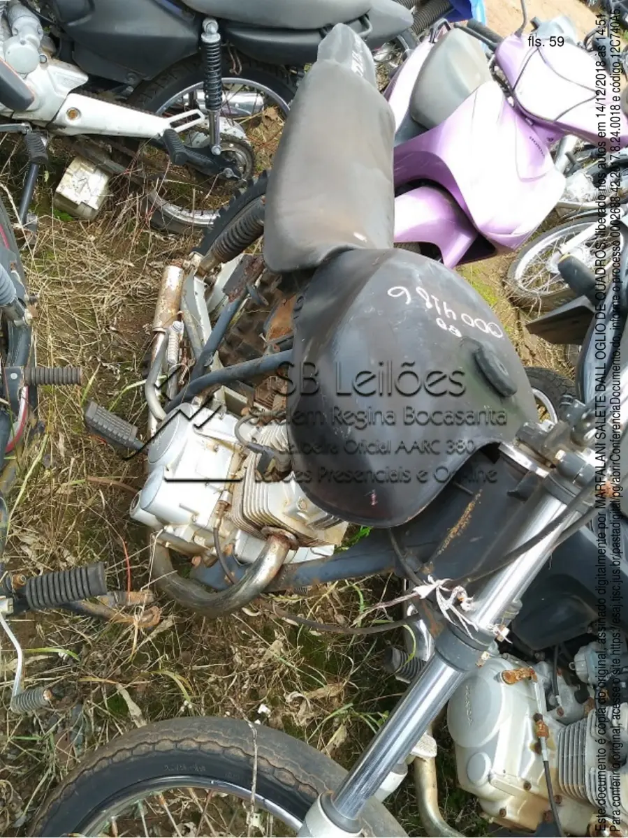 LOTE 002 - Sucata Motocicleta Sundown/Max 125 ES