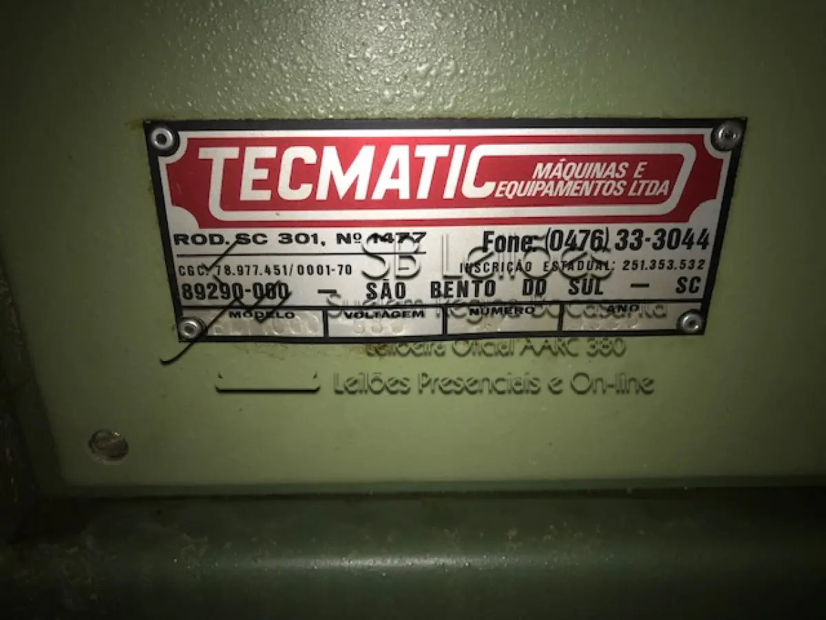 LOTE 005 - 01 (uma) lixadeira Band Larga, marca Tecmatic.