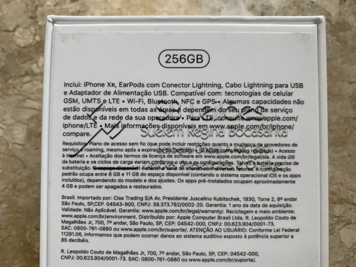 LOTE 001 - Iphone XR (NOVO), 256GB RED (Nacional)