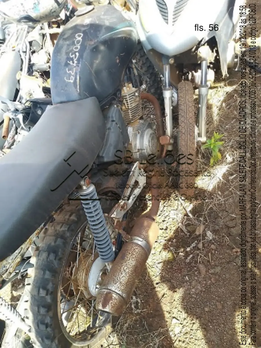 LOTE 001 - Sucata motocicleta Yamaha/YBR